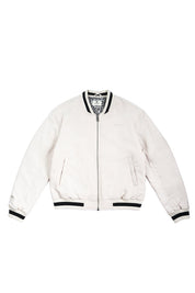 Bomber Jacket Floral Pattern Ecru | Cata Ciro