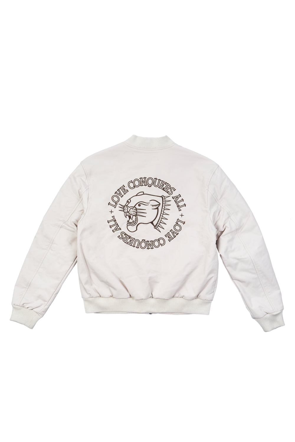 Bomber Jacket Love Conquers All Ecru | DimeDarko
