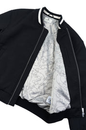 Bomber Jacket Japanese Waves Negro | Pablo Esquivel