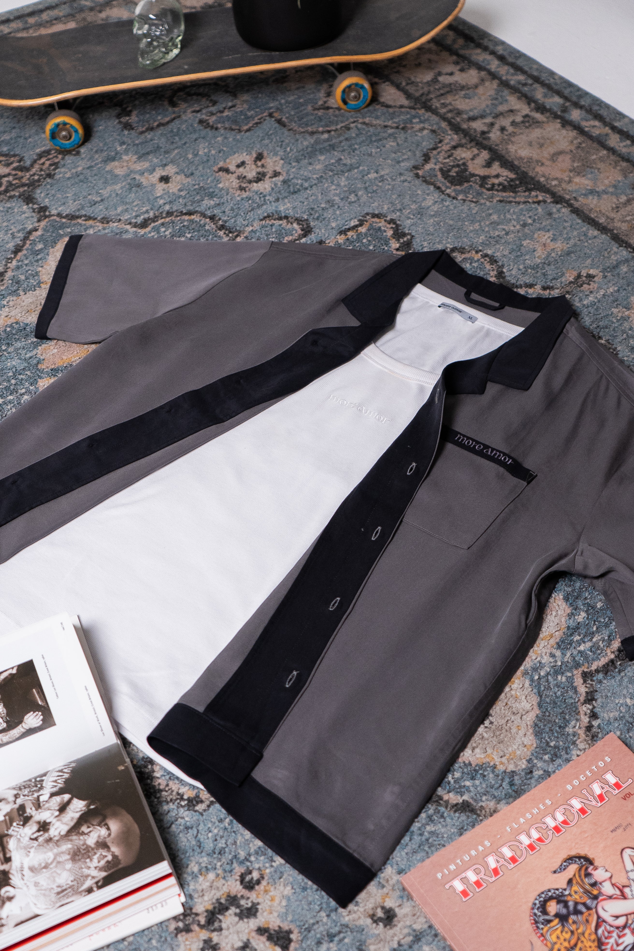 Camisa Flower Tribal Gris | Francisco Chaone