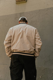 Bomber Jacket Floral Pattern Ecru | Cata Ciro