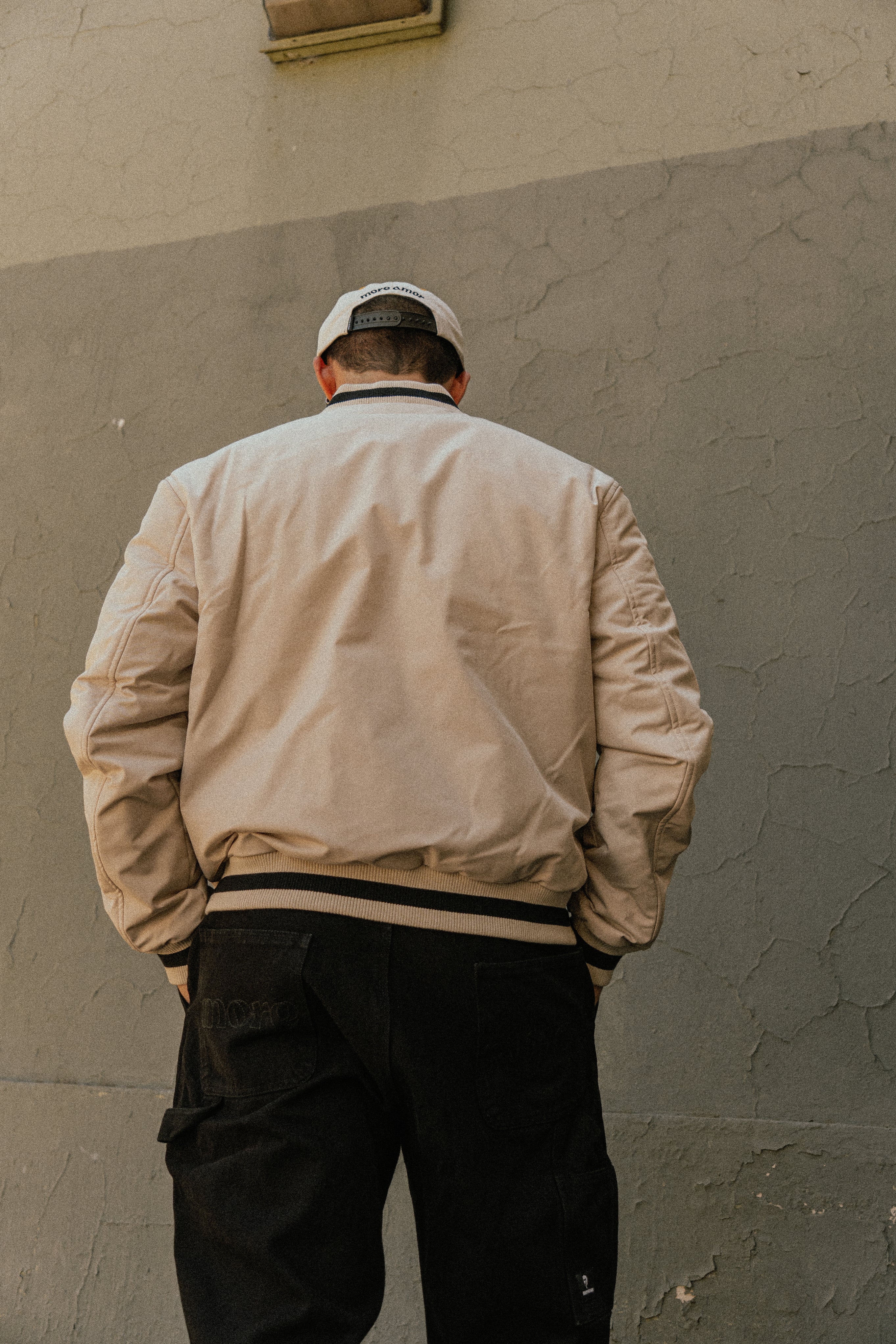 Bomber Jacket Floral Pattern Ecru | Cata Ciro