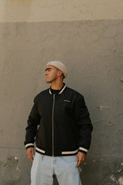 Bomber Jacket Japanese Waves Negro | Pablo Esquivel