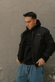 Bomber Jacket Crane Negro | Intemperie