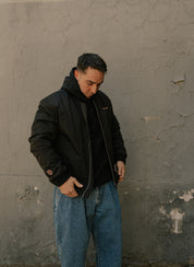 Bomber Jacket Crane Negro | Intemperie