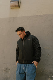 Bomber Jacket Crane Negro | Intemperie