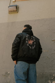 Bomber Jacket Crane Negro | Intemperie