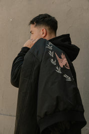 Bomber Jacket Crane Negro | Intemperie