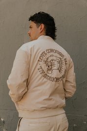 Bomber Jacket Love Conquers All Ecru | DimeDarko