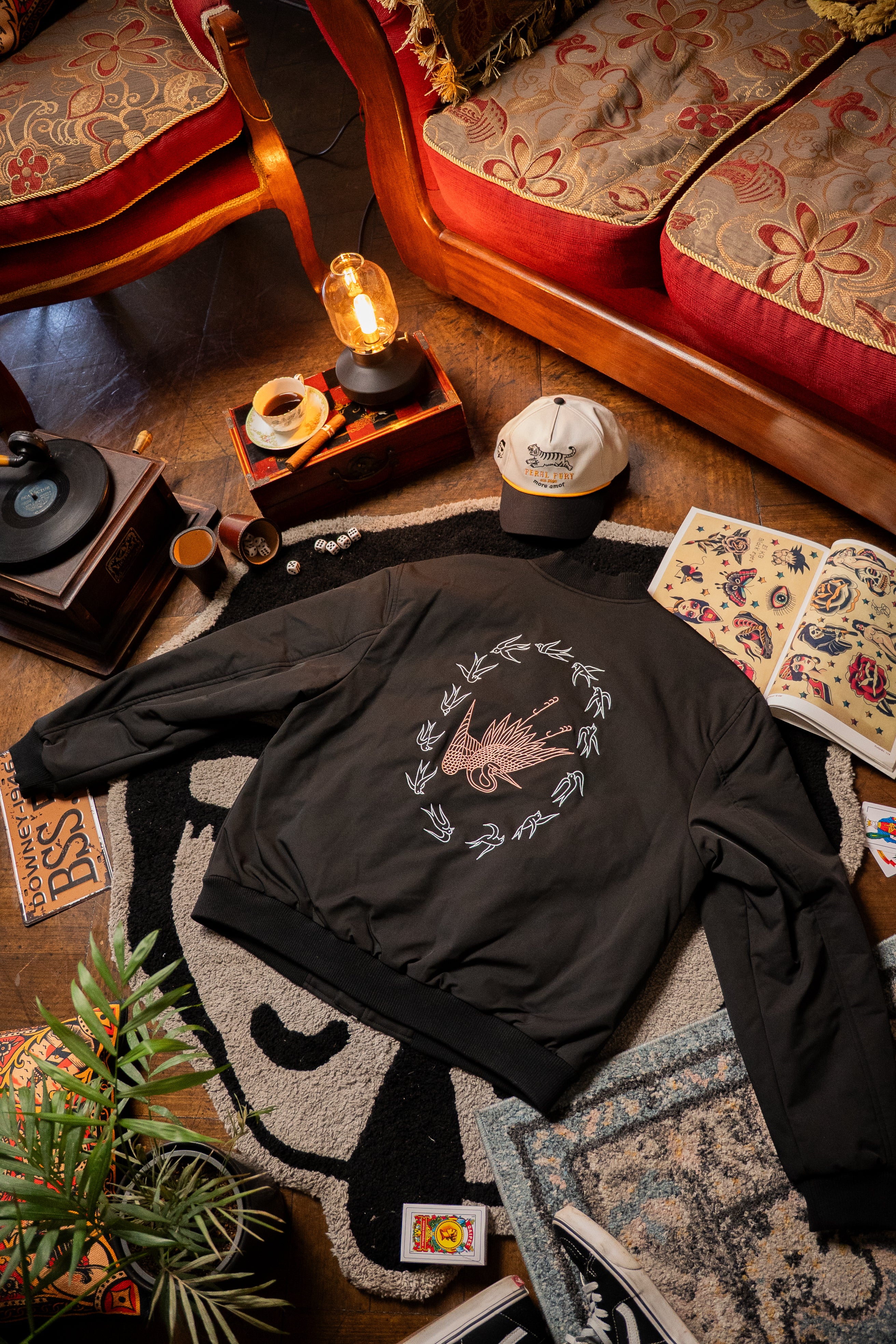 Bomber Jacket Crane Negro | Intemperie