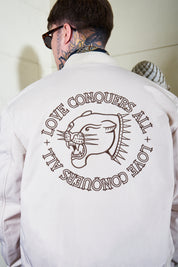 Bomber Jacket Love Conquers All Ecru | DimeDarko