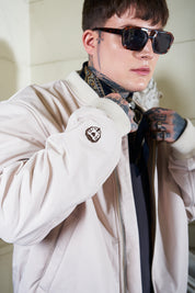 Bomber Jacket Love Conquers All Ecru | DimeDarko