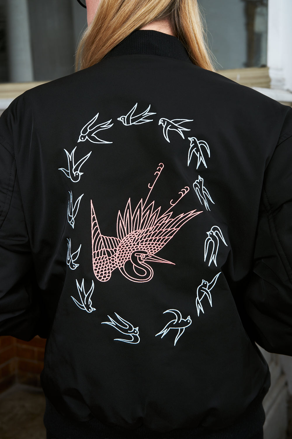 Bomber Jacket Crane Negro | Intemperie