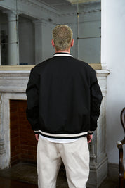 Bomber Jacket Japanese Waves Negro | Pablo Esquivel