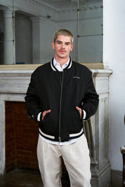 Bomber Jacket Japanese Waves Negro | Pablo Esquivel