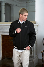 Bomber Jacket Japanese Waves Negro | Pablo Esquivel