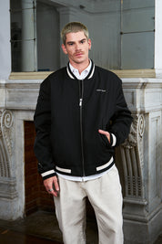 Bomber Jacket Japanese Waves Negro | Pablo Esquivel