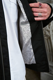 Bomber Jacket Japanese Waves Negro | Pablo Esquivel