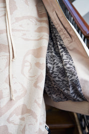 Bomber Jacket Floral Pattern Ecru | Cata Ciro