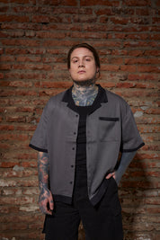 Camisa Flower Tribal Gris | Francisco Chaone