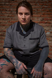 Camisa Flower Tribal Gris | Francisco Chaone