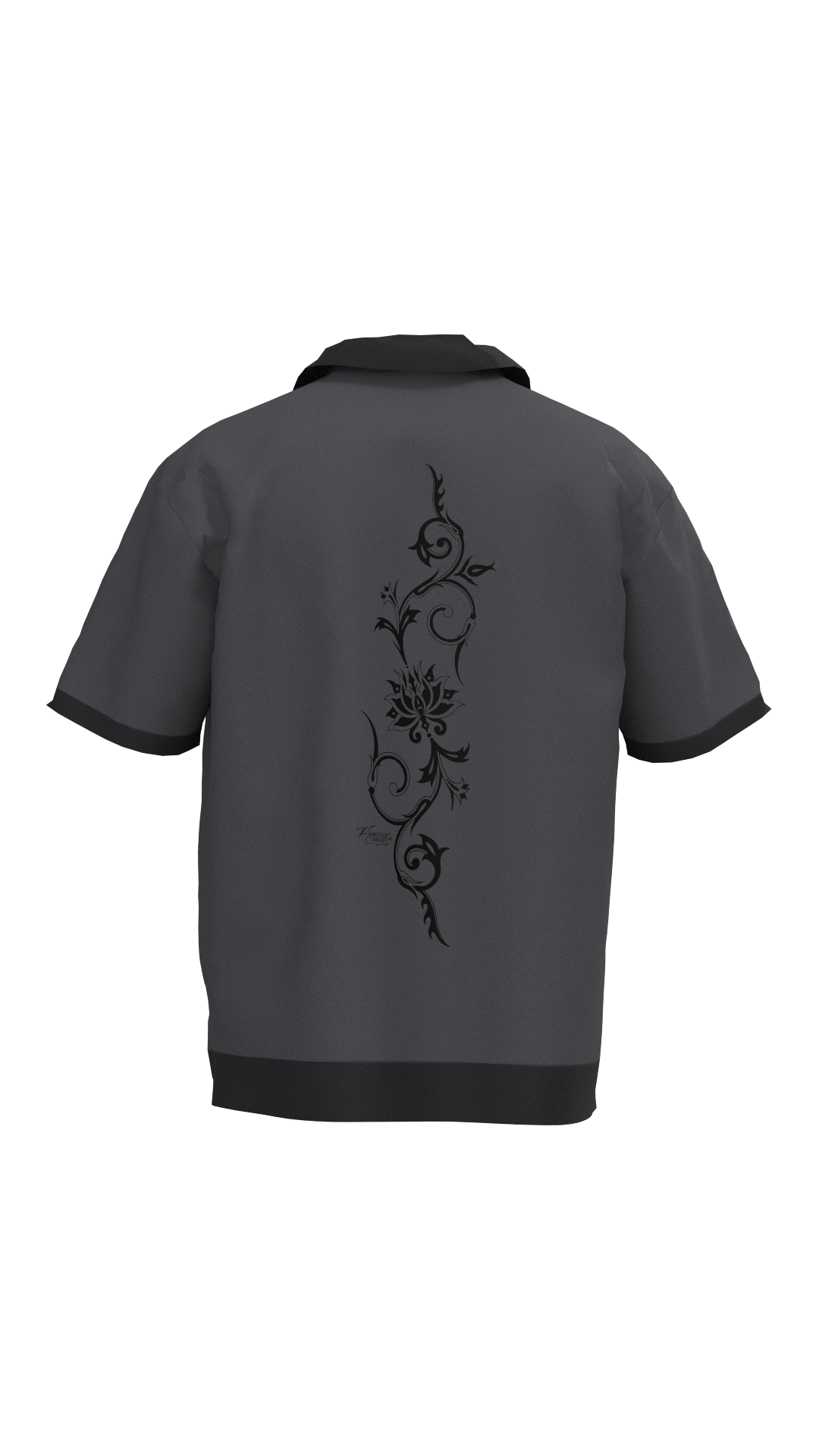 Camisa Flower Tribal Gris | Francisco Chaone