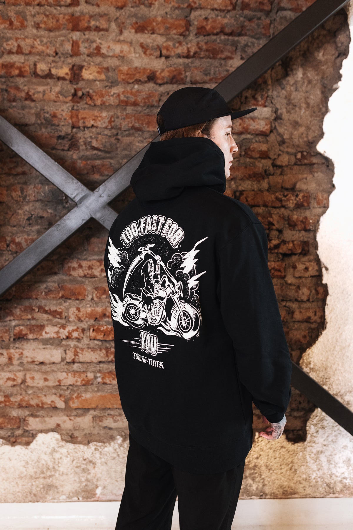 Polerón con Gorro Hombre Grim Reaper Negro | Tomastinta