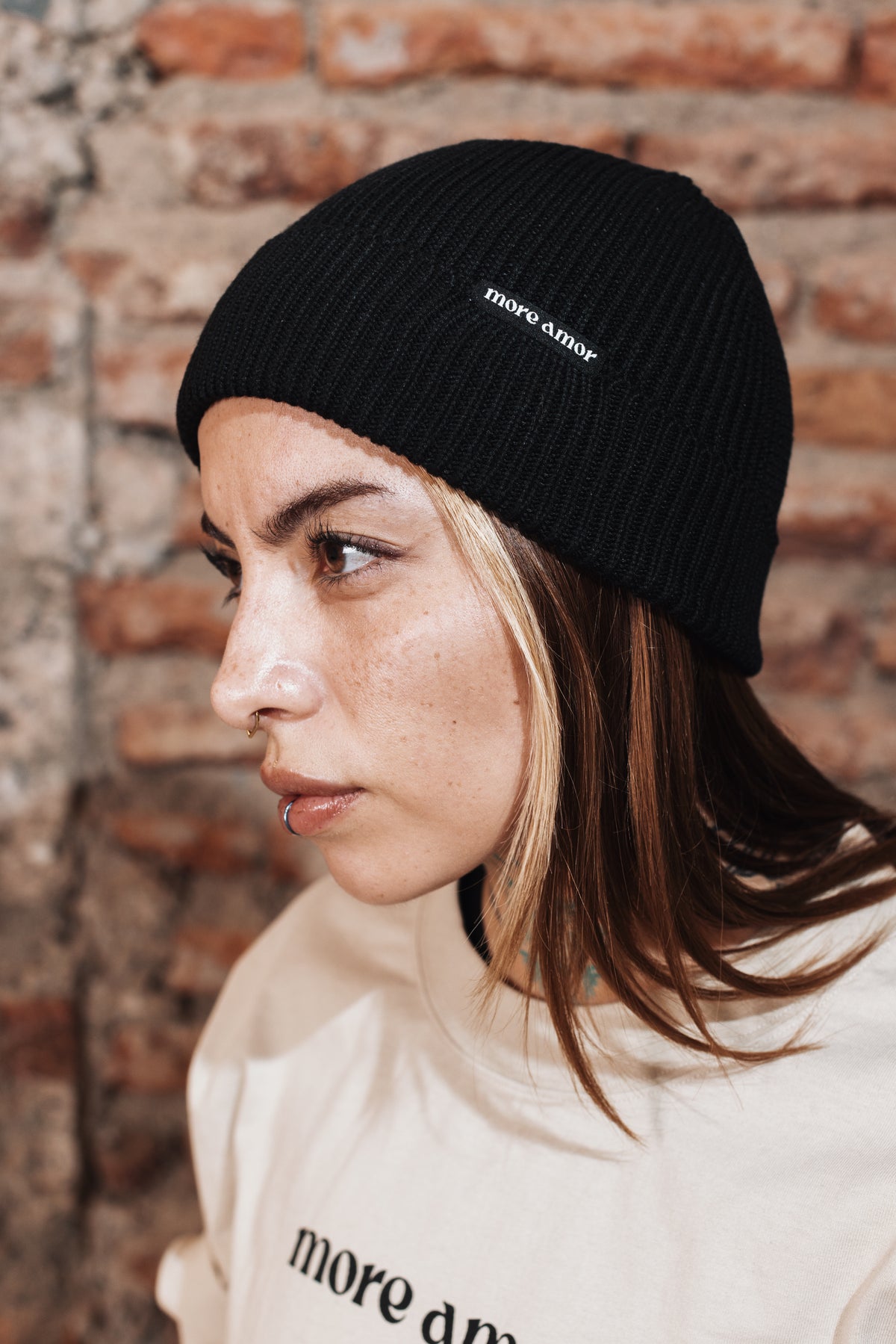 Gorro Beanie Low Negro Mujer | More Amor