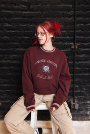 Polerón Crewneck sin Gorro Traditional Rose Burdeo | Dimedarko