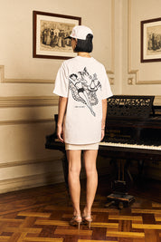 Polera Just Chilling Blanca Idraw_YouHappy Mujer | more amor x LOA