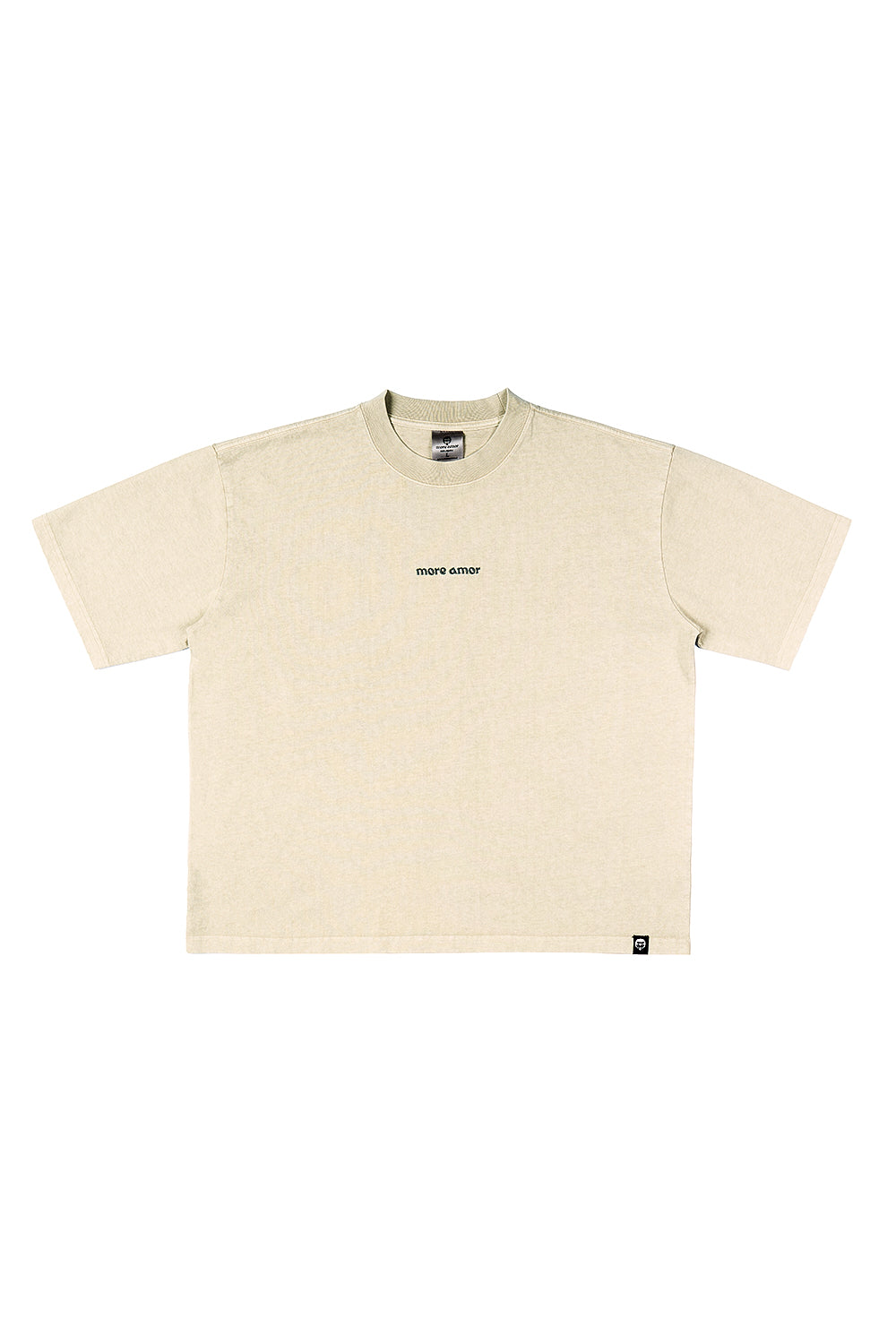 Polera Boxy Fit Manga Corta 250gr Ecru Mujer  | More Amor