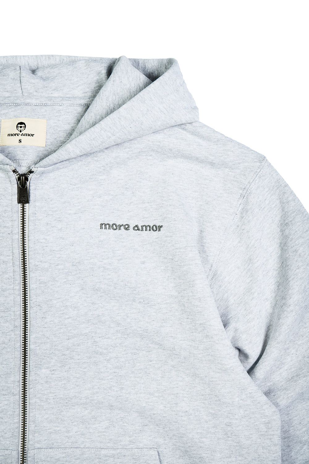 FullZip Polerón Con Gorro Gris Melange | more amor