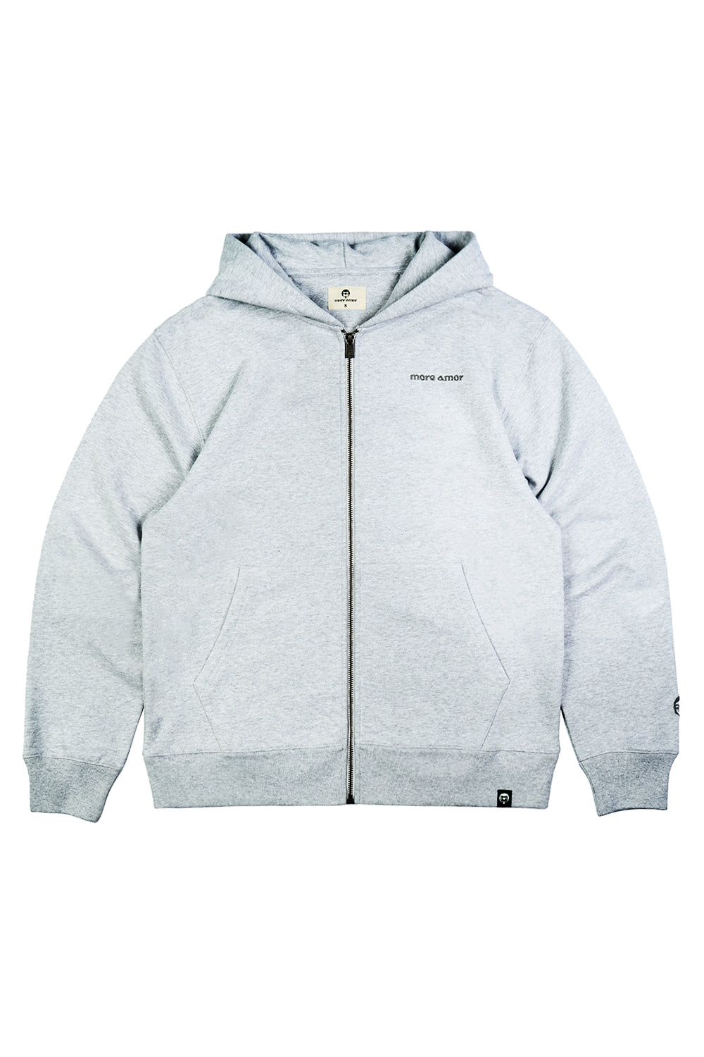 FullZip Polerón Con Gorro Gris Melange | more amor