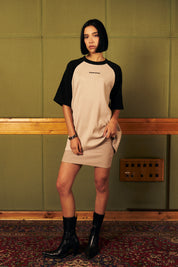 Polera Waffle Raglan Ecru&Negra Mujer | more amor