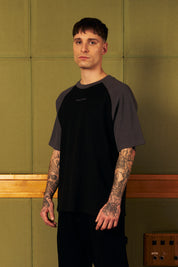 Polera Waffle Raglan Negra&Gris | more amor