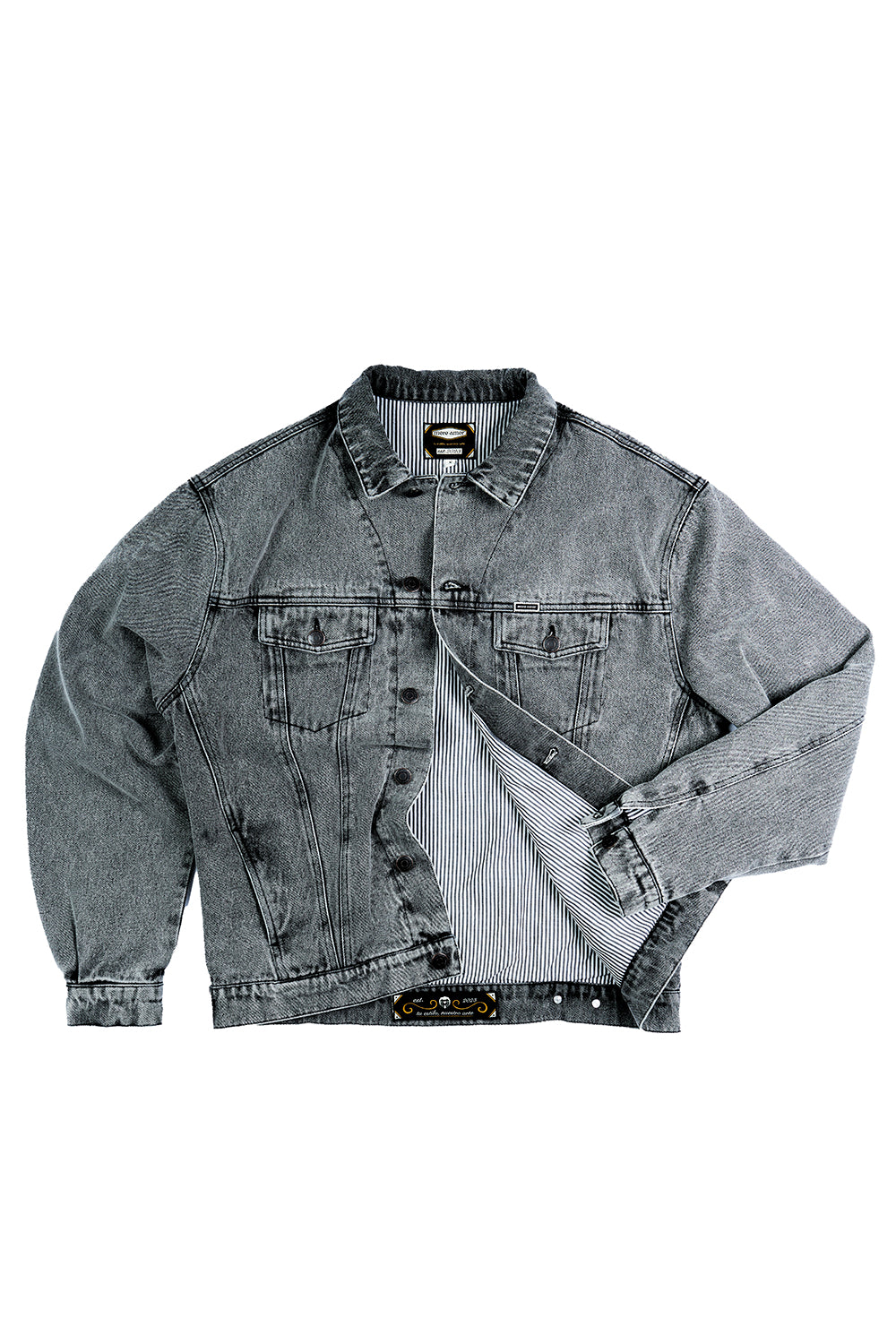 Denim Chaqueta Vase Of Flower Negra | Pau Cero