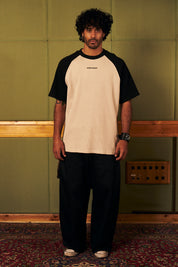 Polera Waffle Raglan Ecru&Negra | more amor