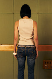 Polera Sin Mangas Daily Ecru Mujer | more amor