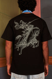 Polera Cavalry Warrior Negra | Matias Wenuqueo