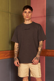 Polera Burning Tiger Gris | Matias Wenuqueo