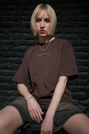 Polera Manga 250gr Café Oversize | More Amor