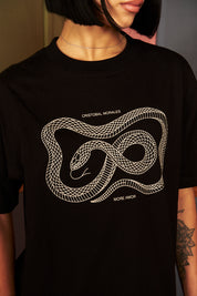 Polera Snake Negra Mujer | Cristobal Morales