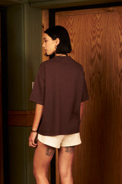 Polera more amor Cafe Boxy Fit Mujer | more amor