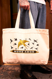 Tote Bag Flight Of Swallows Ecru | Cristobal Morales