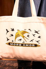 Tote Bag Flight Of Swallows Ecru | Cristobal Morales
