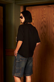 Polera Boxy Fit 250gr Negra | More Amor