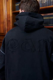 Polerón con Gorro Full Back Negro 450 gr | more amor