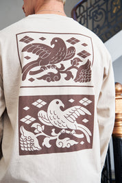 Polera 250 gr Dual Birds Ecru | Cata Ciro