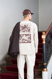 Polera 250 gr Dual Birds Ecru | Cata Ciro