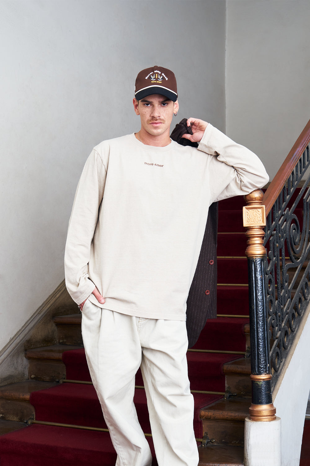Polera 250 gr Dual Birds Ecru | Cata Ciro